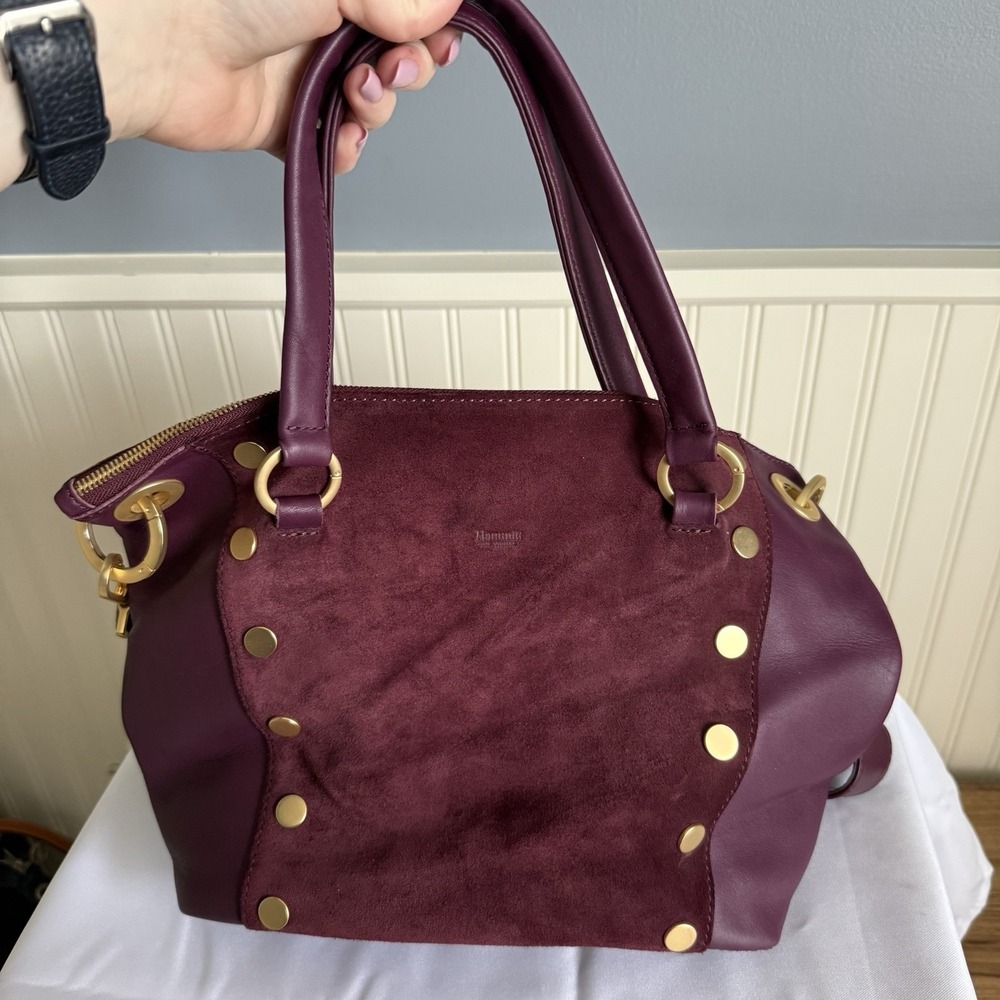 Hammitt Los Angeles Daniel Medium Purple Gold Leather Crossbody Bag Purse EUC